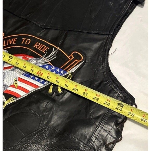 Diamond Plate Buffalo Leather Vest 2XL Live To Ride - Picture 14 of 16